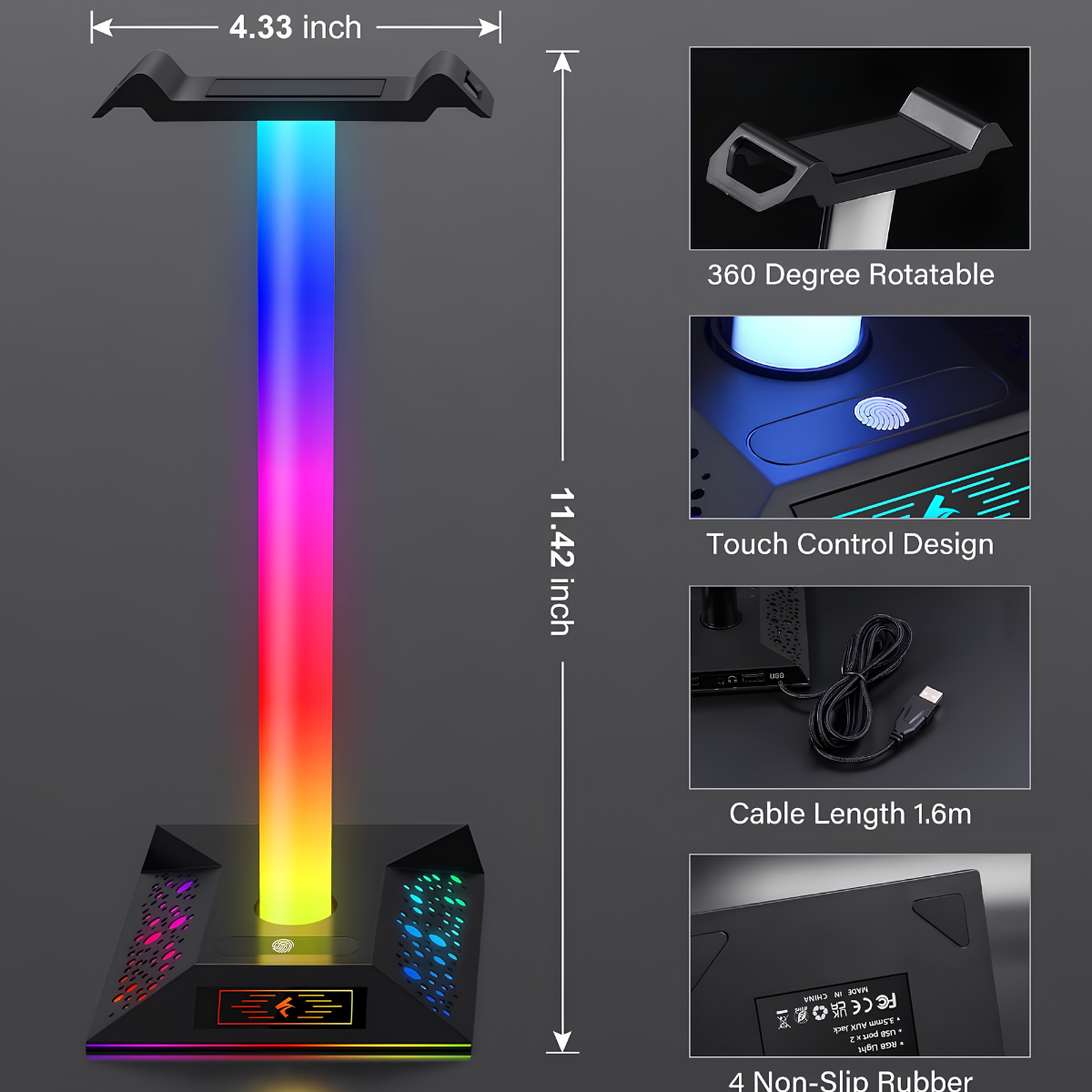 Elvoryx NovaDock™ RGB Headset Stand