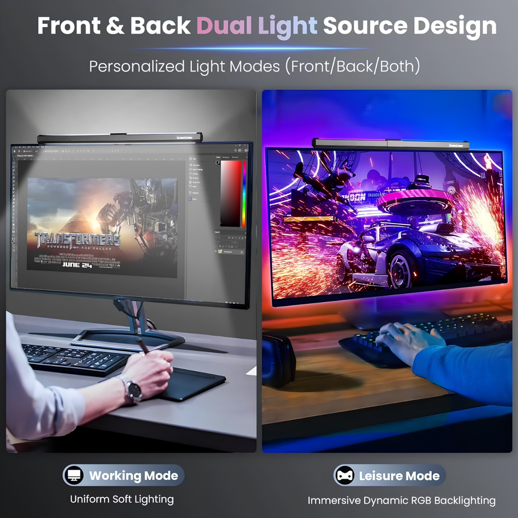 Elvoryx AuraBeam™ RGB Monitor Light Bar