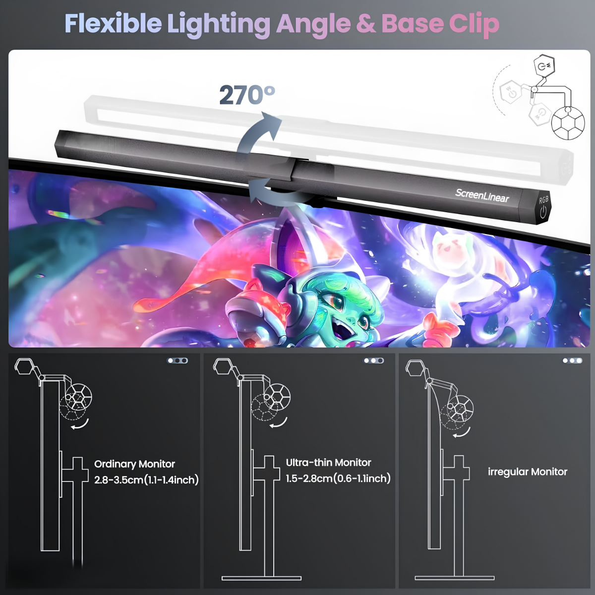 Elvoryx AuraBeam™ RGB Monitor Light Bar