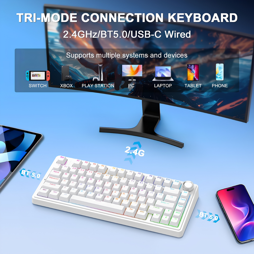 Elvoryx TitanCore™ F75 Wireless Mechanical Keyboard