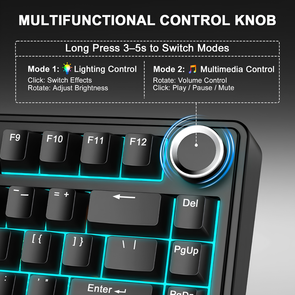 Elvoryx TitanCore™ F75 Wireless Mechanical Keyboard